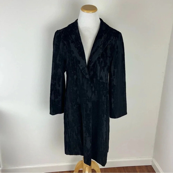 Eileen Fisher Black Textured Coat Jacket Size M - Picture 1 of 7